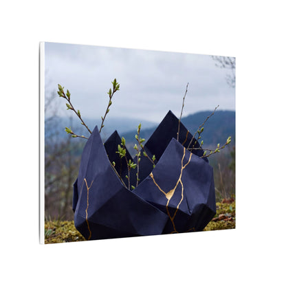 Paper Fold Canvas Art | Spring Kintsugi Gold Repair Art