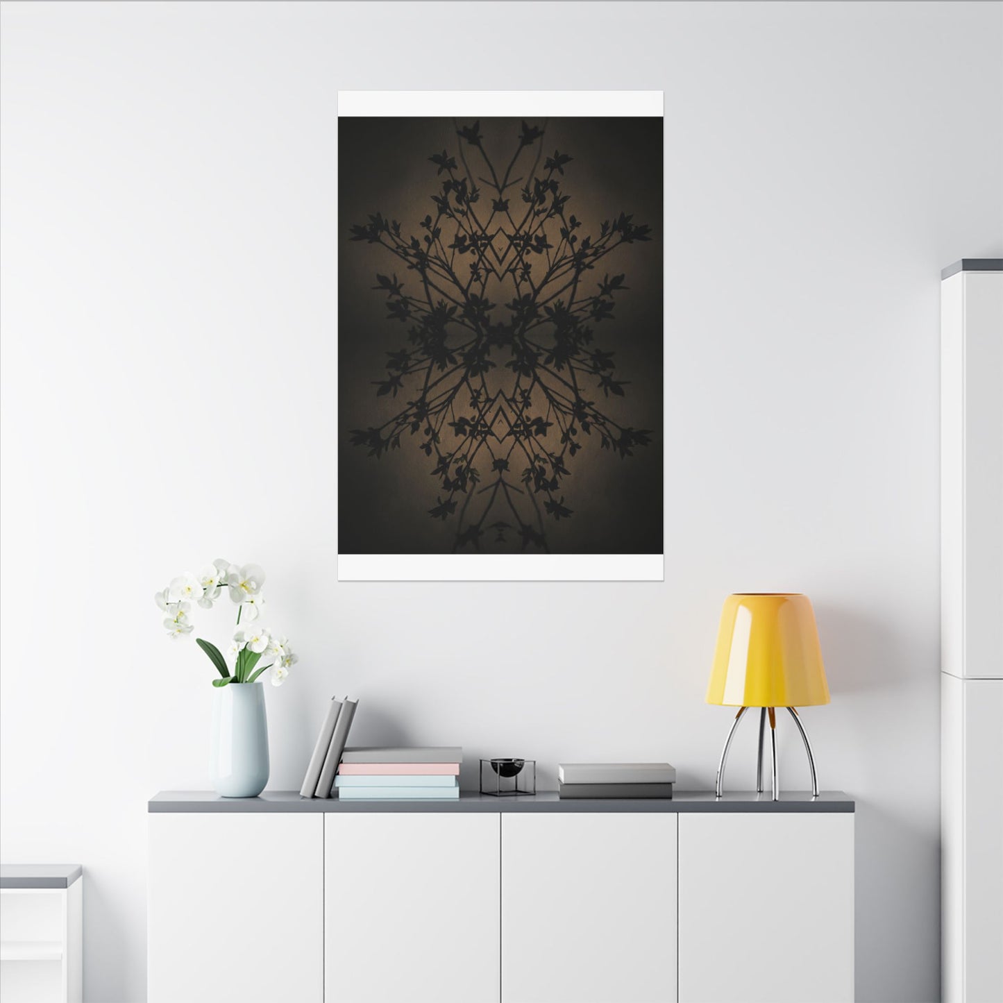 Golden Hour Shadow Play Canvas Art - Dark Japandi Seijaku