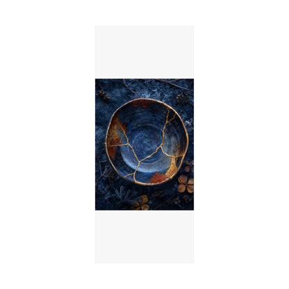 Fukinsei Ceramic Bowl Wall Art Print - Kintsugi Crackle Gold