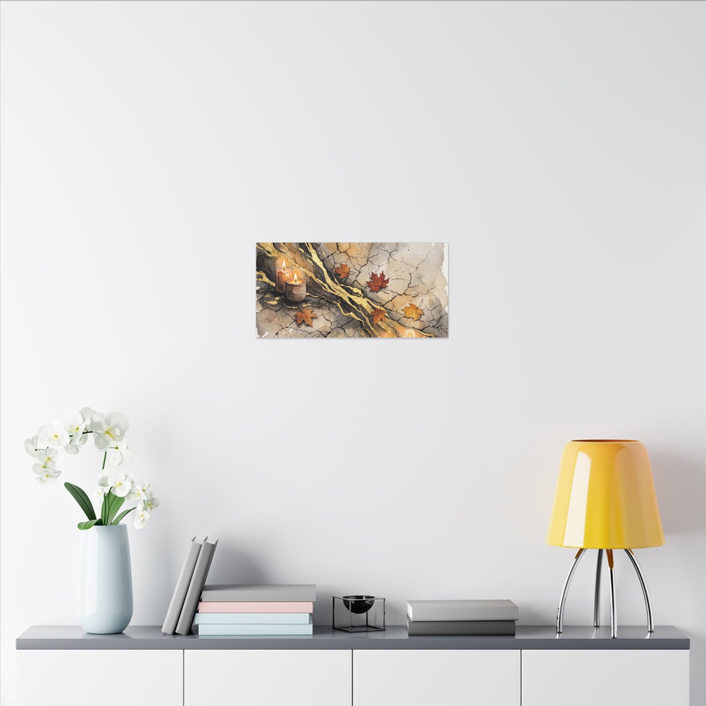 Cracked Earth Autumn Canvas Art | Japandi Warm Design