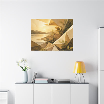 Golden Hour Paper Fold Canvas Art - Japandi Ma