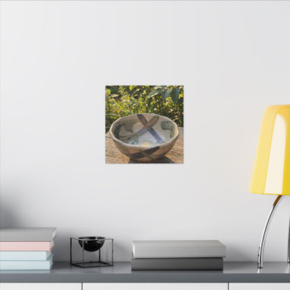 Earthy Ceramic Bowl Canvas Art - Japanese Pattern Japandi