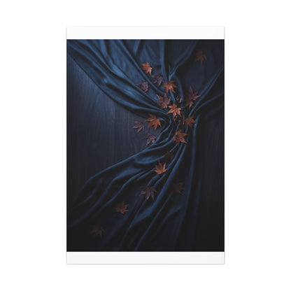 Silk Drape Autumn Canvas Art | Dark Japandi Sophisticated Design
