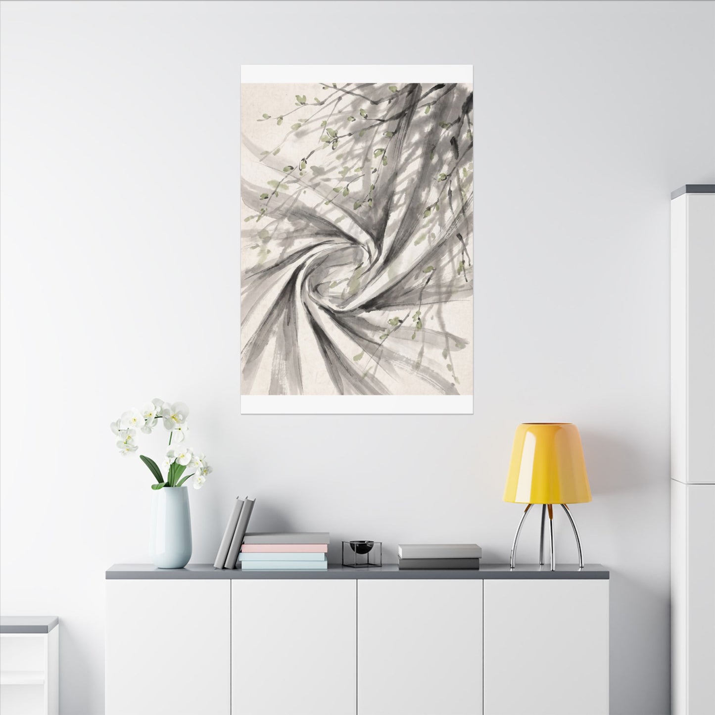 Silk Drape Spring Canvas Art | Zen Contemplative Design