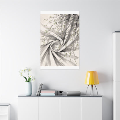 Silk Drape Spring Canvas Art | Zen Contemplative Design