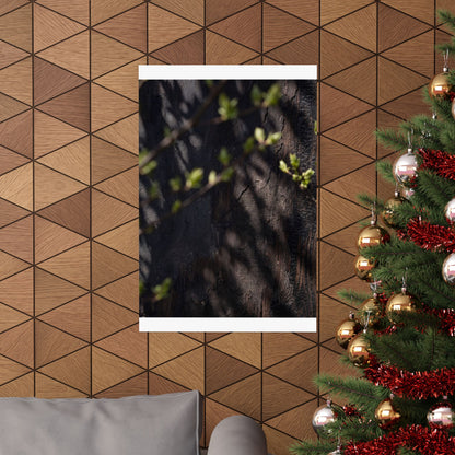 Shadow Play Dark Texture Wall Art Print | Atmospheric Dark Japandi Art