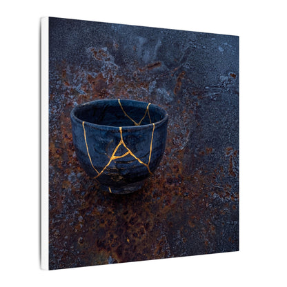 Rust Patina Winter Canvas Art | Kintsugi Healing Design