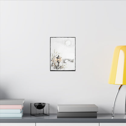 Moonlit Garden Spring Canvas Art | Zen Contemplative Design