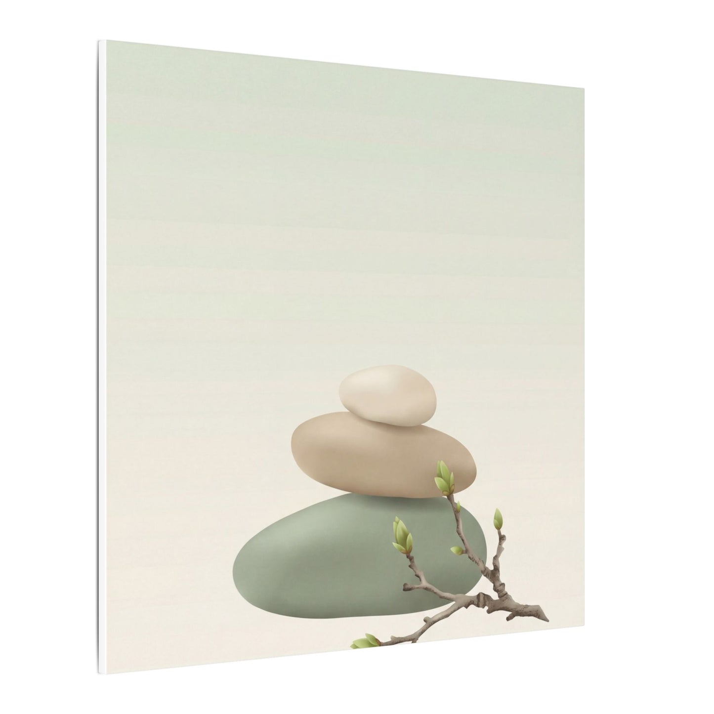 Dawn River Stones Canvas Art - Japandi Fukinsei
