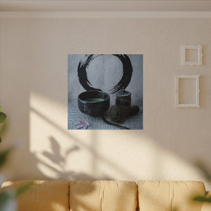 Tea Ceremony Canvas Art | Winter Zen Enso Art