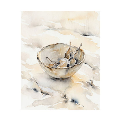 Fukinsei Ceramic Bowl Wall Art Print - Japandi Watercolor