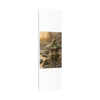 Winter Stone Lantern Watercolor Canvas Art | Earthy Decor