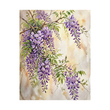 Fukinsei Wisteria Wall Art Print - Japandi Watercolor
