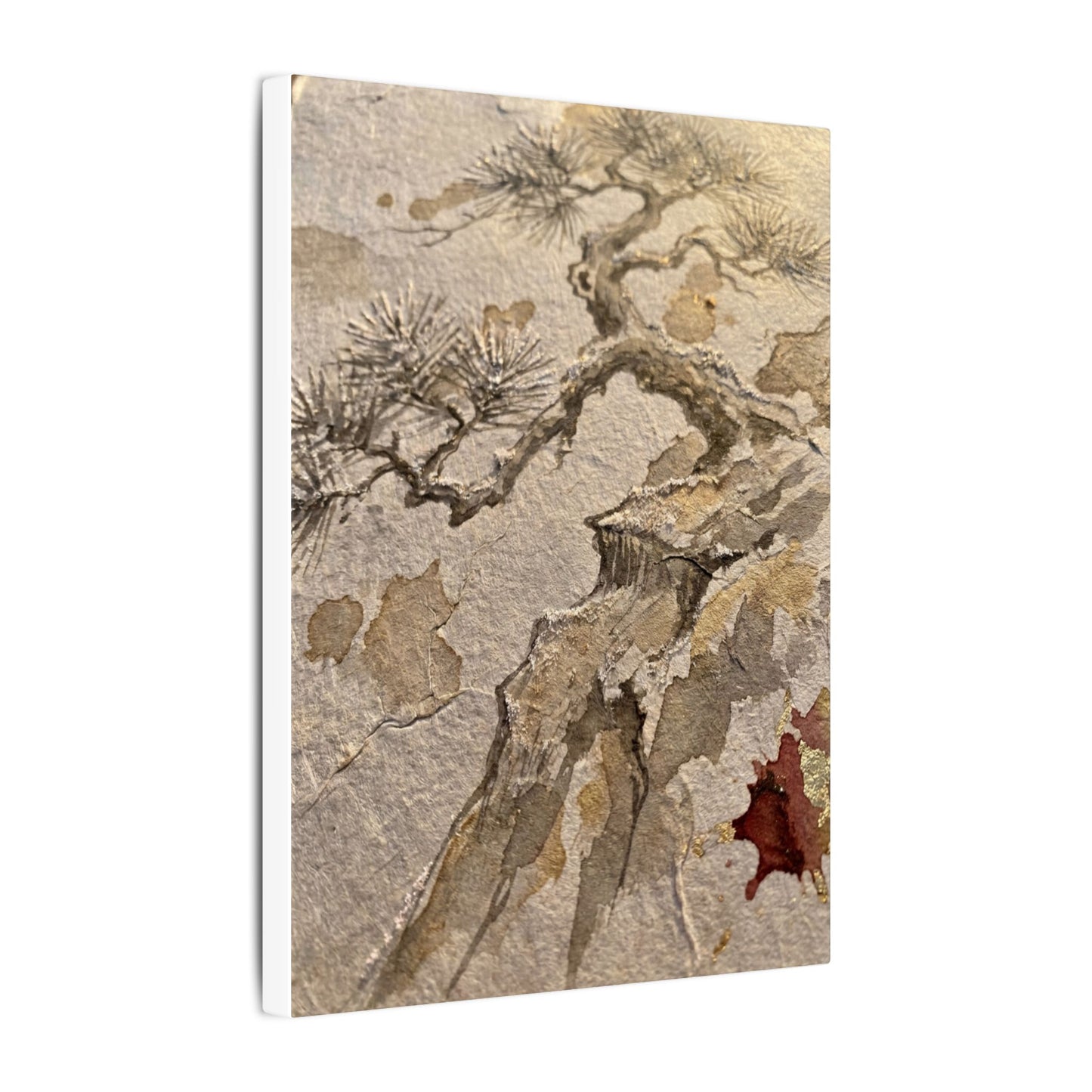 Pine Tree Canvas Art | Winter Japandi Japanese Pattern Art