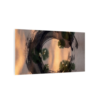 Ink Brushstroke Spring Canvas Art | Dark Japandi Bold Design