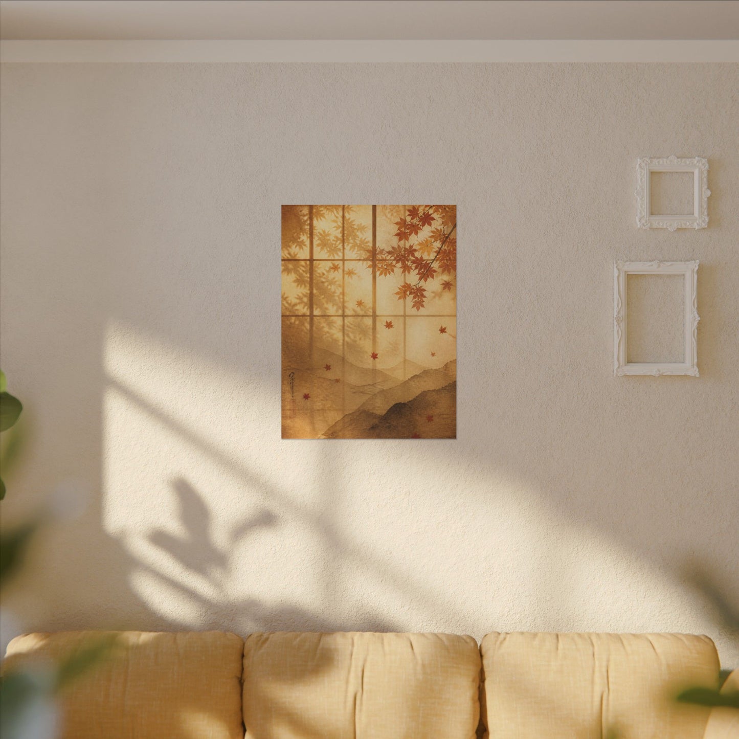 Shoji Screen Texture Canvas Art | Earthy Japandi Art