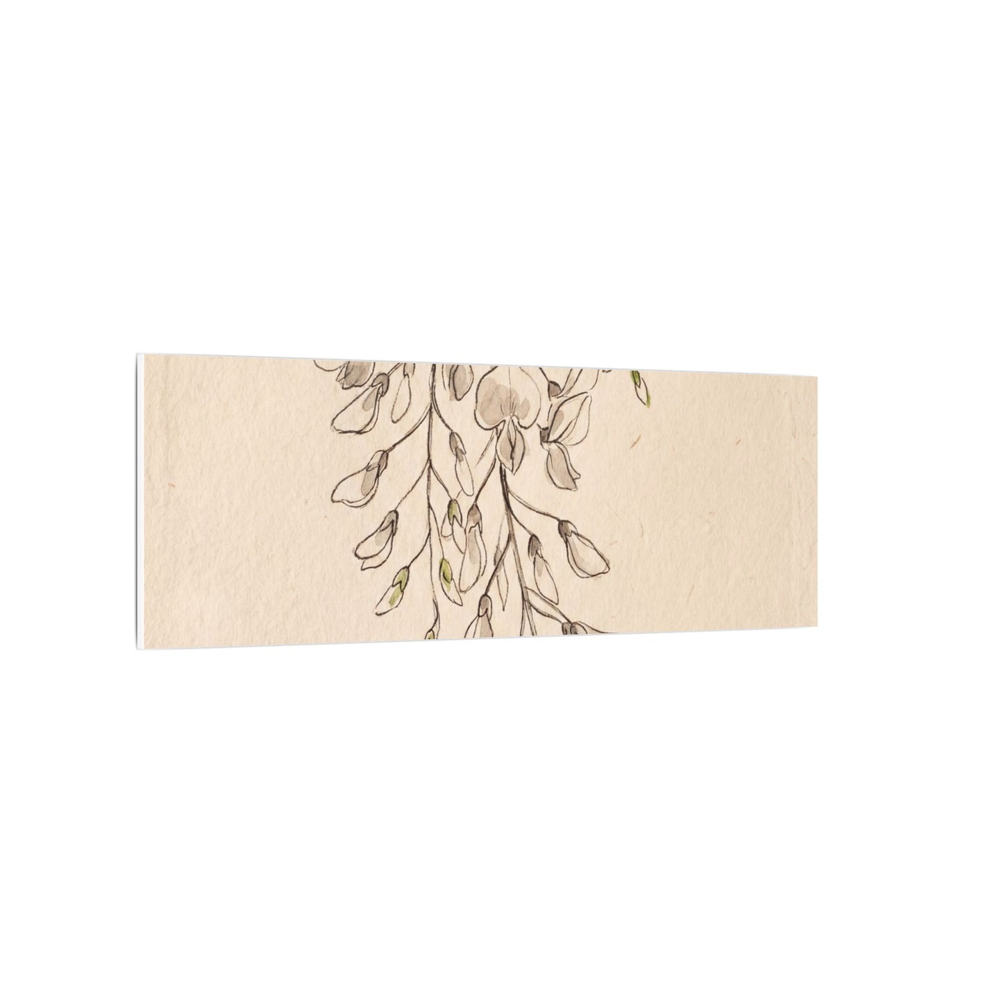 Japandi Wisteria in Golden Hour | Minimal Line Canvas Art