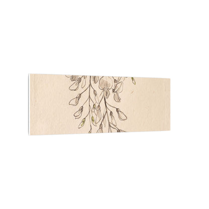 Japandi Wisteria in Golden Hour | Minimal Line Canvas Art
