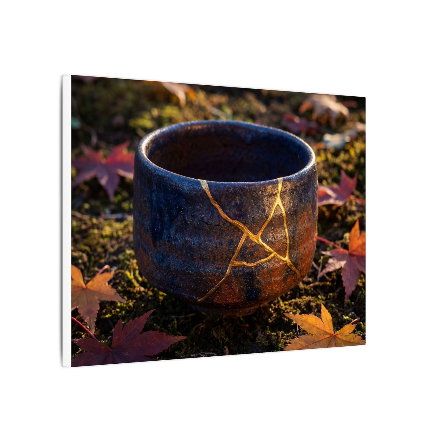 Kanso Moonlit Garden Canvas Art - Kintsugi Gold Repair