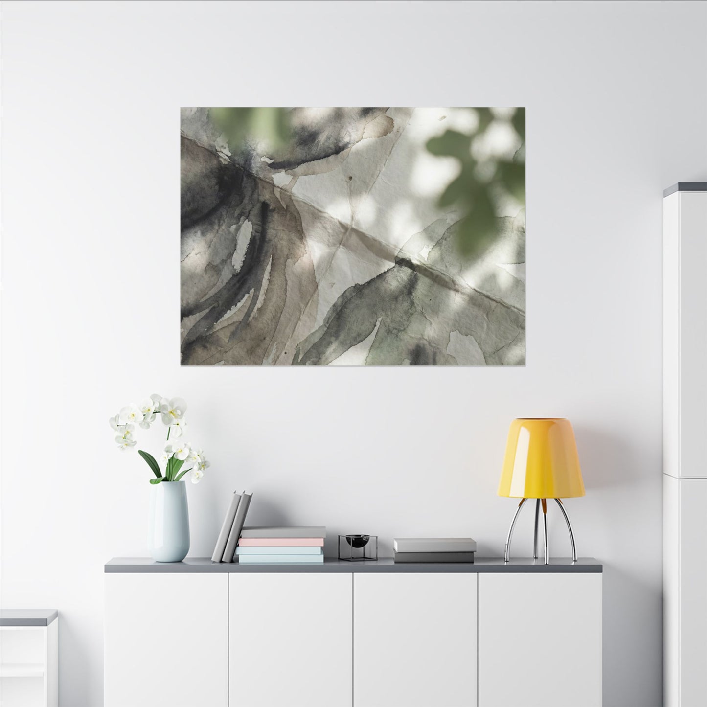Spring Paper Fold Watercolor Canvas Art | Warm Decor