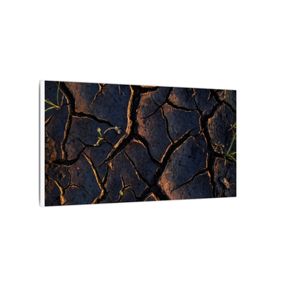 Cracked Earth Moody Minimal Canvas Art | Luxurious Dark Japandi Art