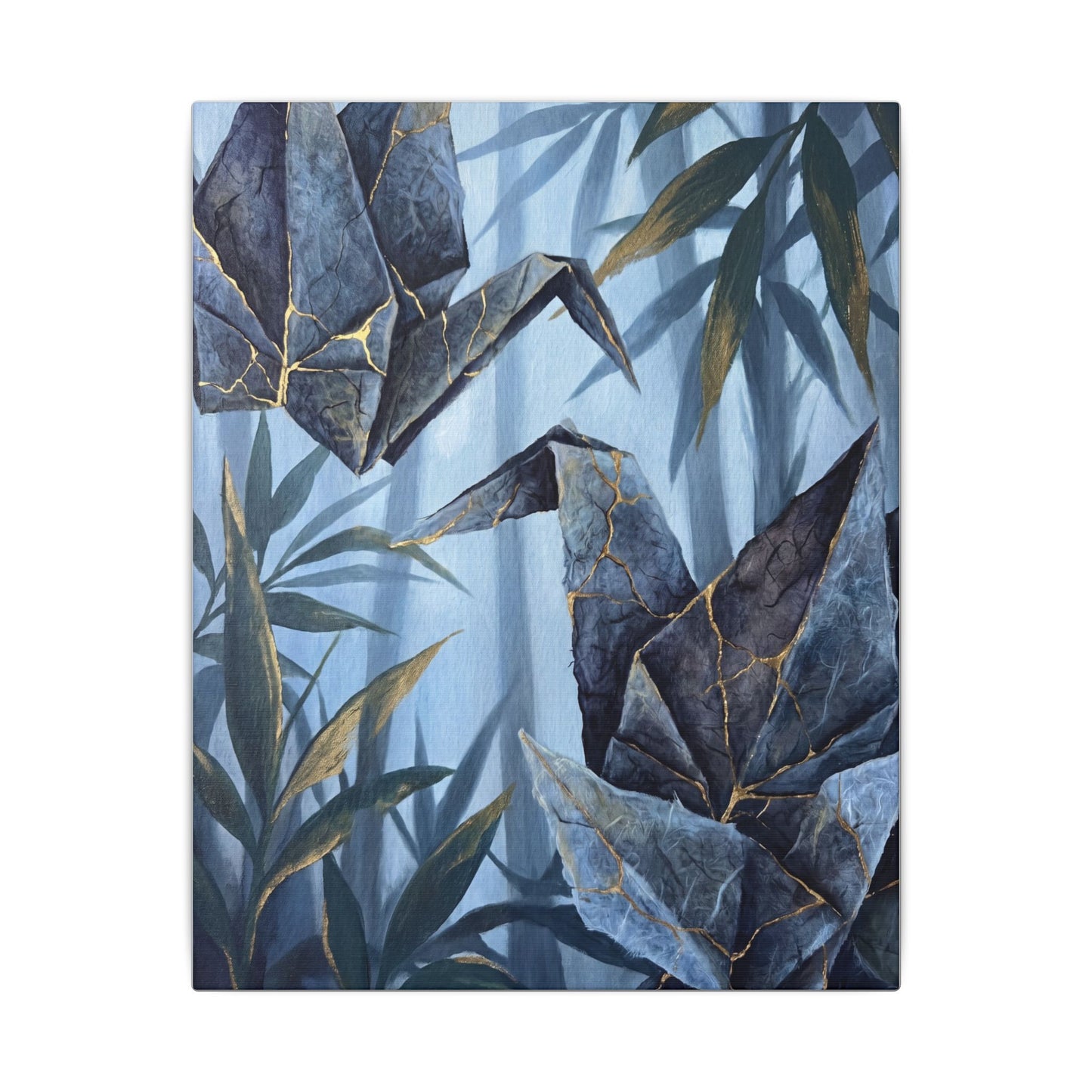 Paper Fold Canvas Art | Summer Kintsugi Crackle Gold Art