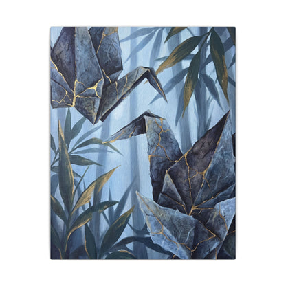 Paper Fold Canvas Art | Summer Kintsugi Crackle Gold Art