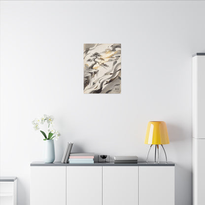 Golden Hour Pine Tree Canvas Art - Japandi Seijaku