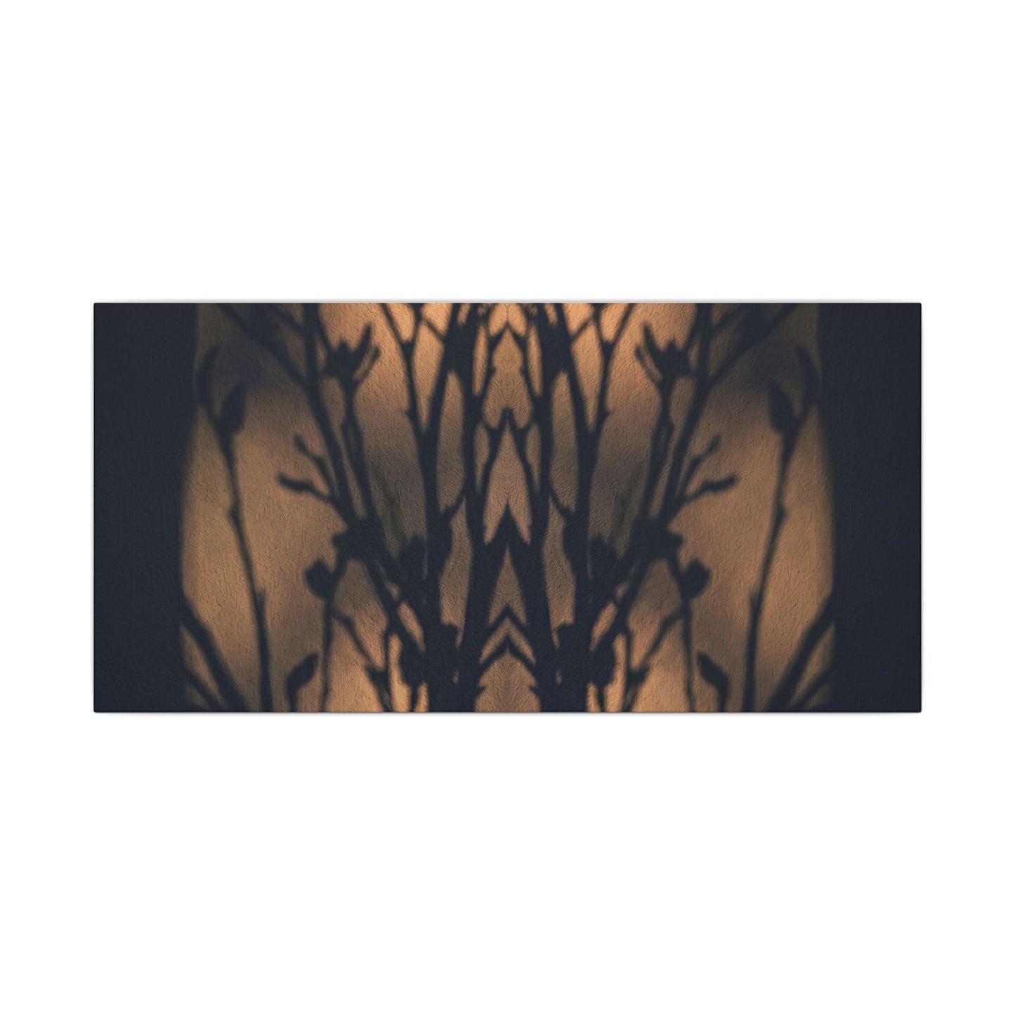 Dark Japandi Shadow Play in Golden Hour | Shadow Zen Canvas Art