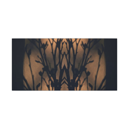 Dark Japandi Shadow Play in Golden Hour | Shadow Zen Canvas Art