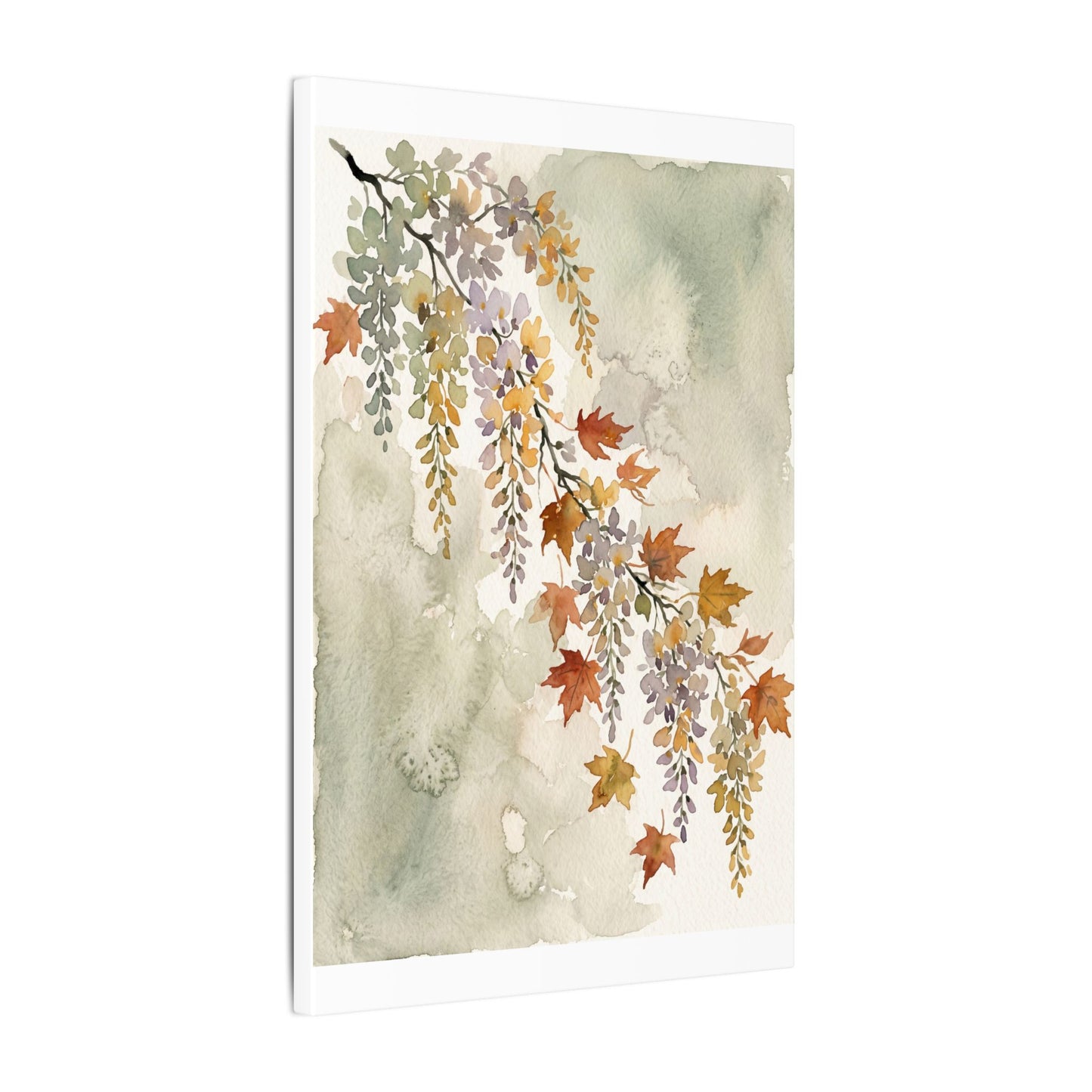Ma Wisteria Canvas Art - Japandi Watercolor
