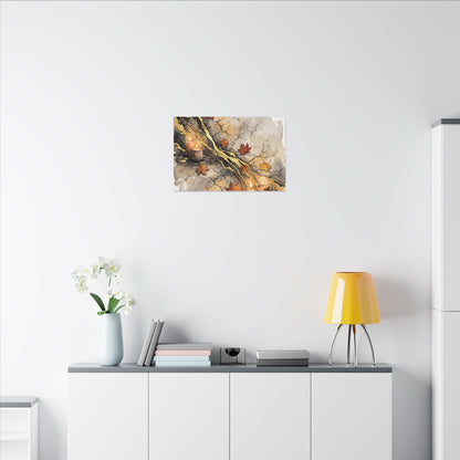 Cracked Earth Autumn Canvas Art | Japandi Warm Design