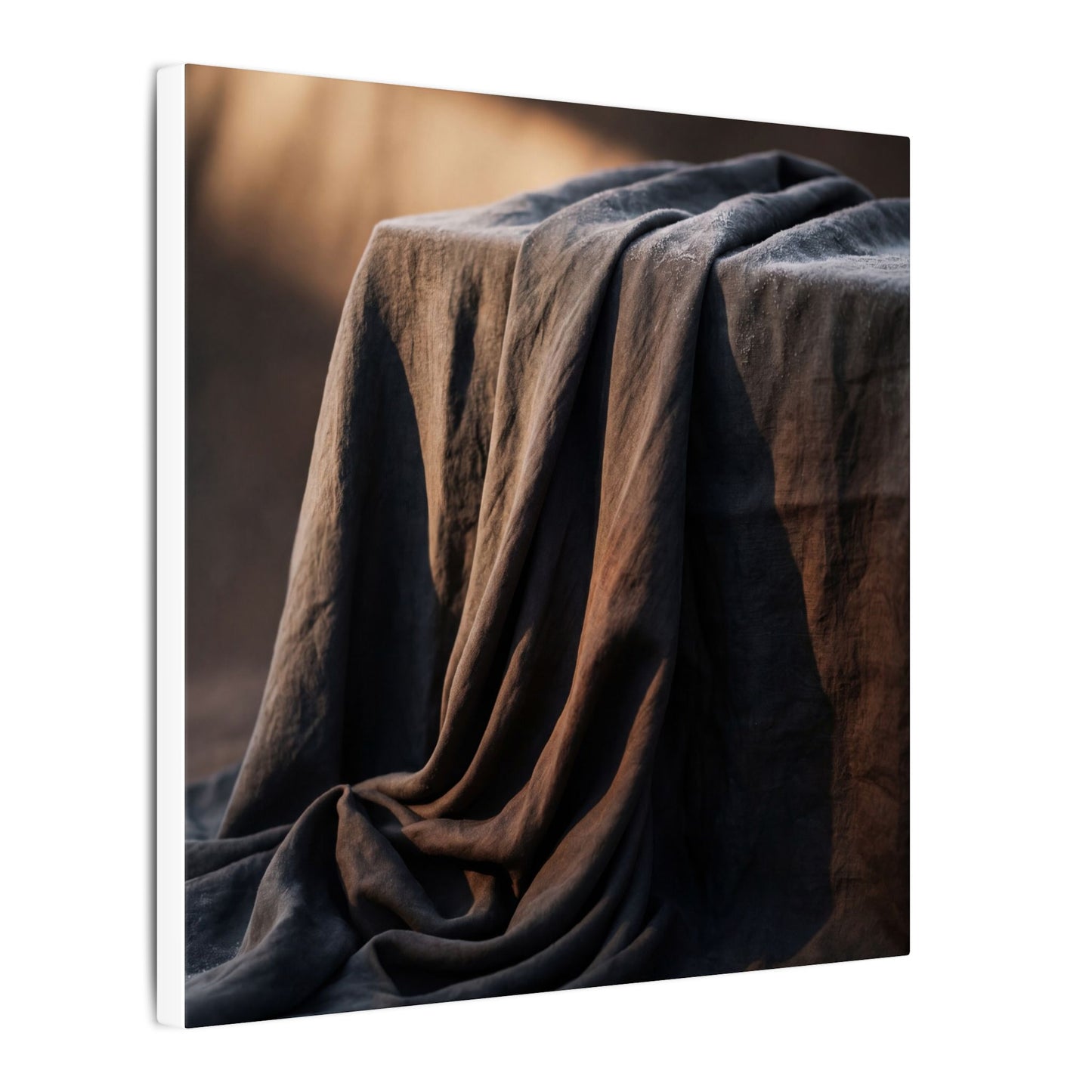 Silk Drape Canvas Art | Winter Dark Japandi Shadow Zen Art