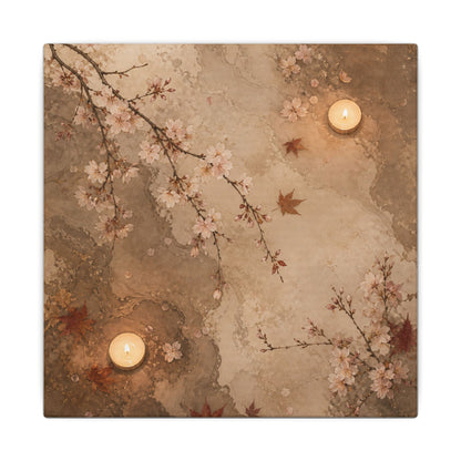 Cherry Blossom Canvas Art | Autumn Japandi Japanese Pattern Art