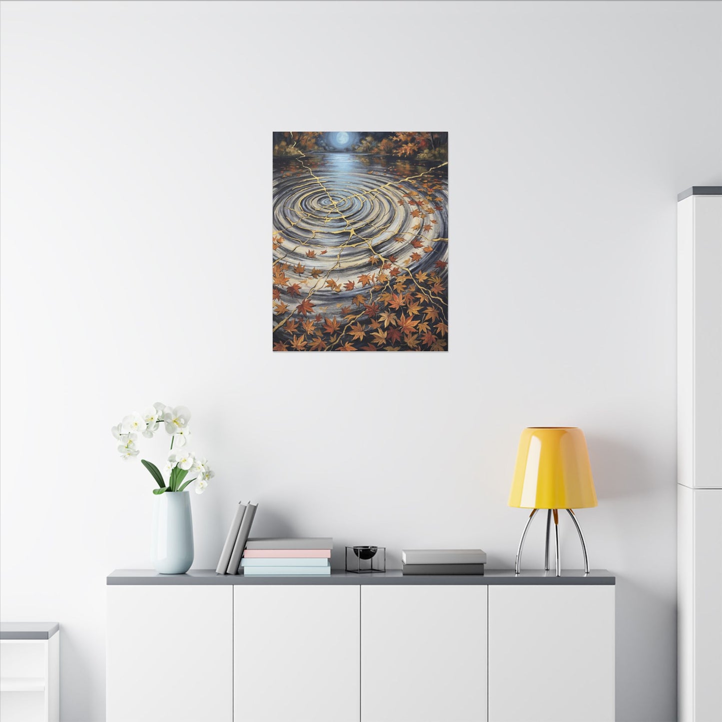 Moonlight Water Ripple Canvas Art - Kintsugi Fukinsei