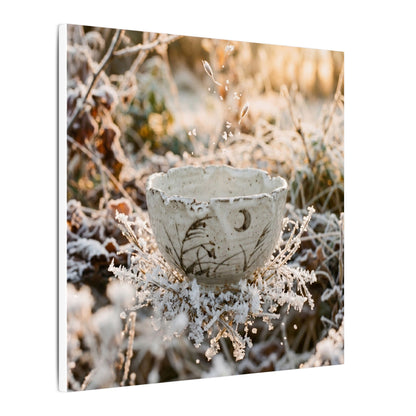 Japandi Ceramic Bowl in Golden Hour | Japanese Pattern Canvas Art