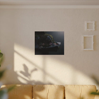 Stone Lantern Moody Minimal Canvas Art | Sophisticated Dark Japandi Art