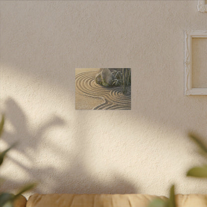 Rock Garden Winter Canvas Art | Zen Peaceful Design