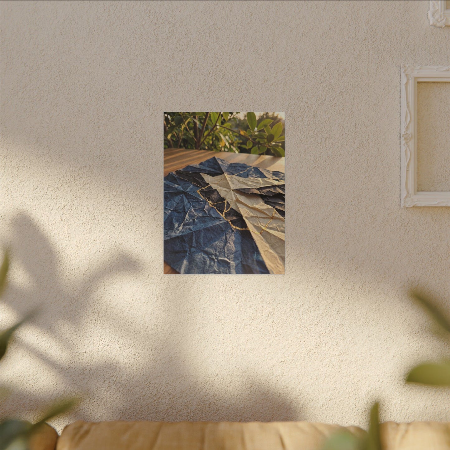 Golden Hour Paper Fold Canvas Art - Kintsugi Ma