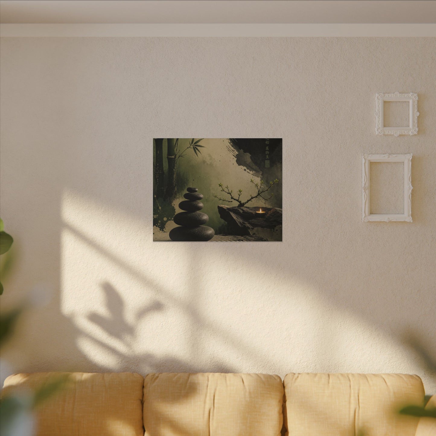 River Stones Spring Canvas Art | Zen Contemplative Design