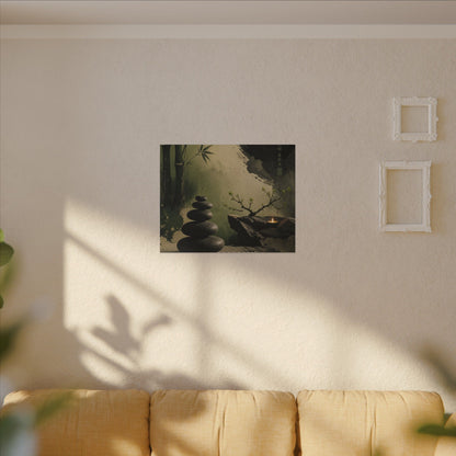 River Stones Spring Canvas Art | Zen Contemplative Design