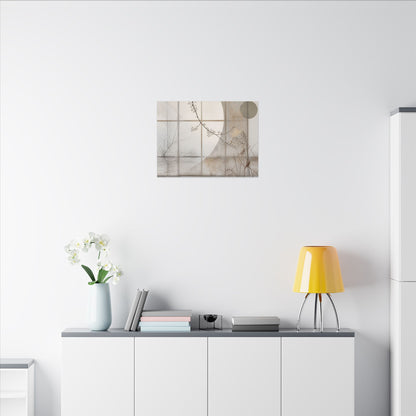 Winter Shoji Screen Japanese Pattern Canvas Art | Elegant Decor