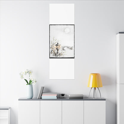 Moonlit Garden Spring Canvas Art | Zen Contemplative Design