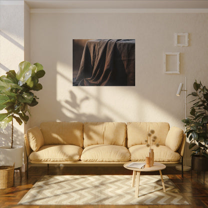 Silk Drape Canvas Art | Winter Dark Japandi Shadow Zen Art