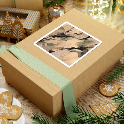 Shadow Play Winter Sticker | Japandi Warm Design Art Print