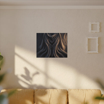 Moody Silk Drape Canvas Art - Shadow Zen Dark Japandi
