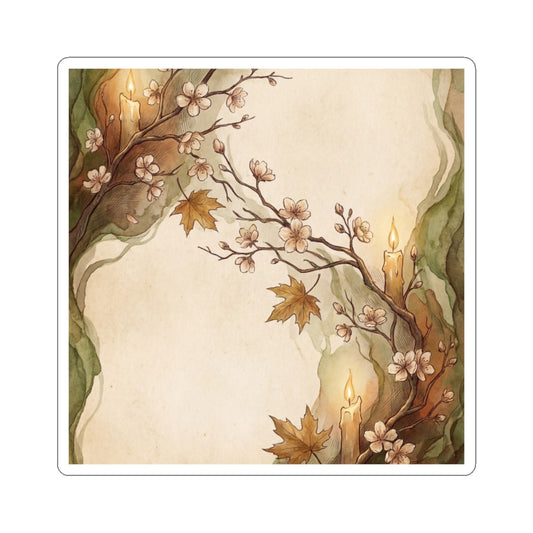 Cherry Blossom Vintage Botanical Sticker | Enchanting Cottagecore Art Art Print
