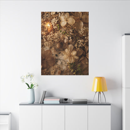 Spring Dried Flowers Japanese Pattern Canvas Art | Earthy Decor
