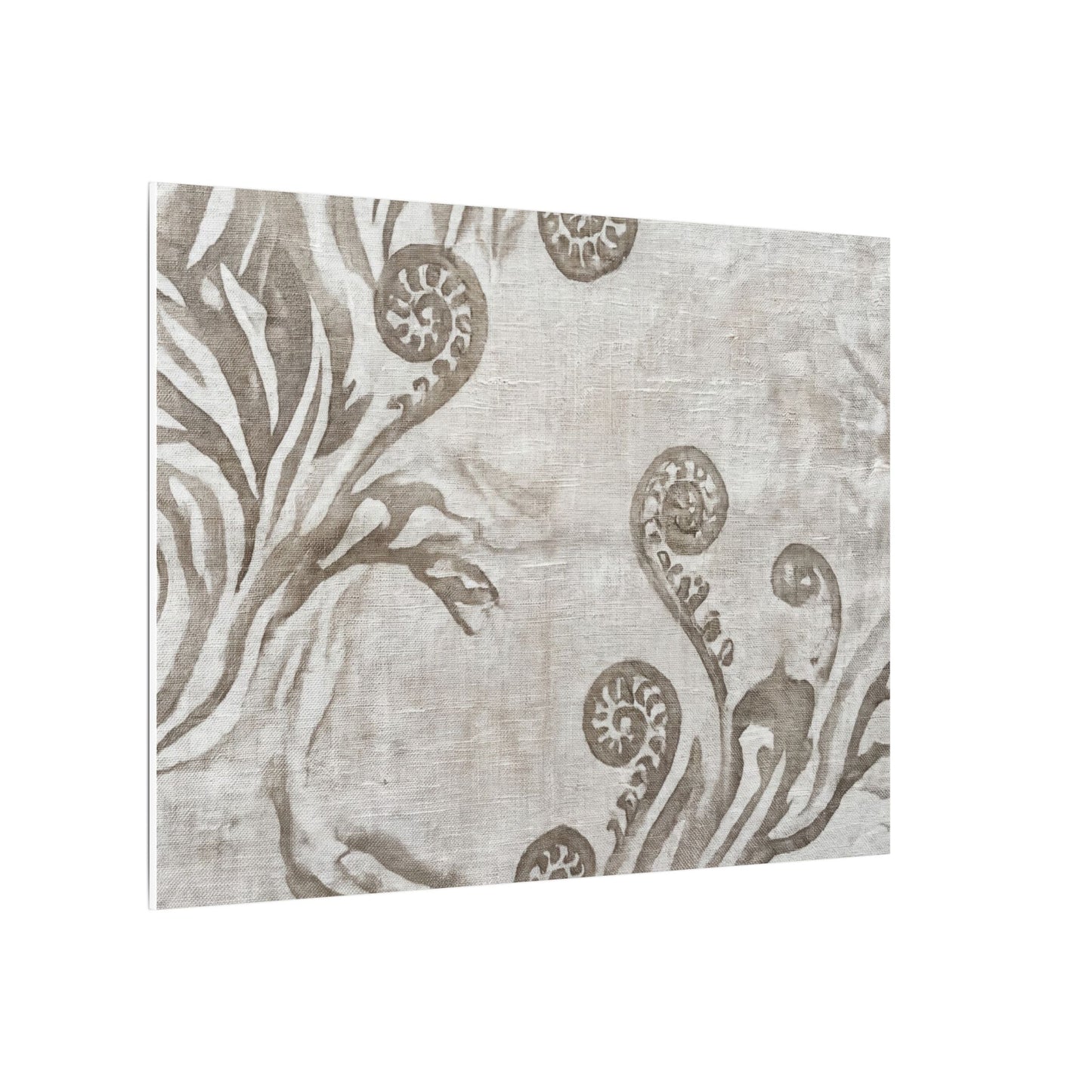 Japandi Fern Unfurling in Overcast | Japanese Pattern Canvas Art