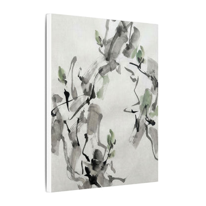 Zen Ink Brushstroke in Overcast | Sumi E Canvas Art